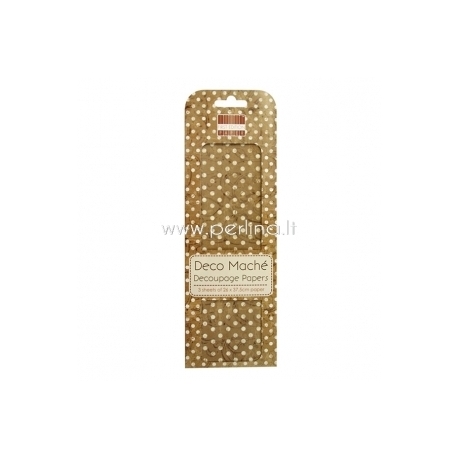 Deco Mache Paper "Distressed Polka", 26x37,5 cm, 3 pcs