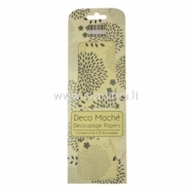 Deco Mache Paper "Floral Spray", 26x37,5 cm, 3 pcs