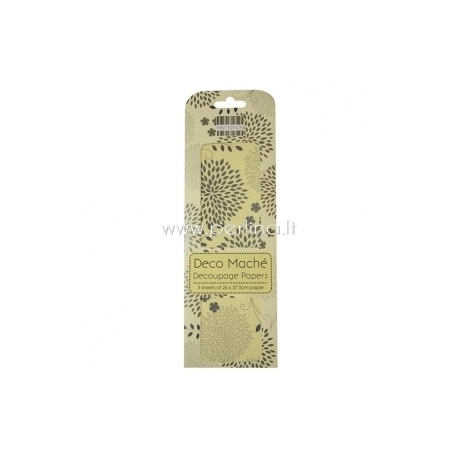 Deco Mache Paper "Floral Spray", 26x37,5 cm, 3 pcs