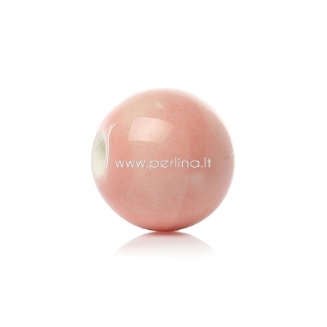 Ceramics bead, pink, 12 mm