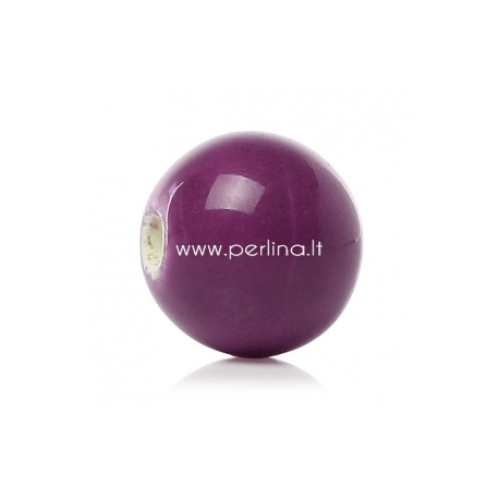 Ceramics bead, purple, 12 mm