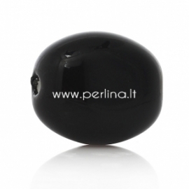Ceramics bead, black, 20x17 mm