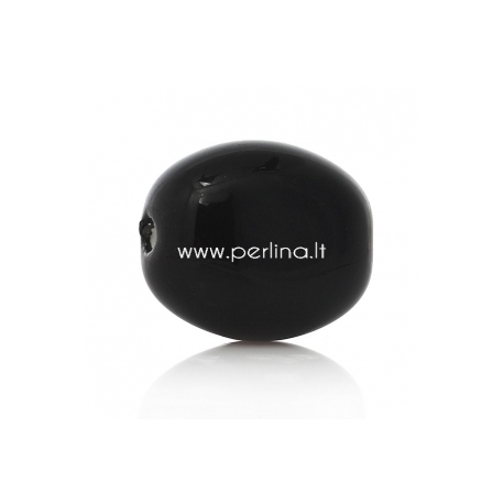 Ceramics bead, black, 20x17 mm