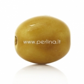 Ceramics bead, yellow, 20x17 mm
