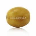 Ceramics bead, yellow, 20x17 mm