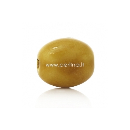Ceramics bead, yellow, 20x17 mm