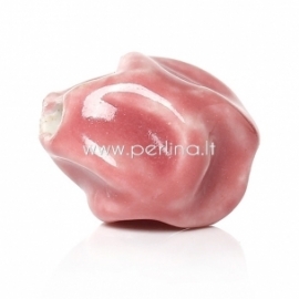 Ceramics bead, pink, 16x14 mm