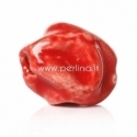 Ceramics bead, red, 16x14 mm