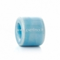 Ceramics bead, skyblue AB, 17x14 mm