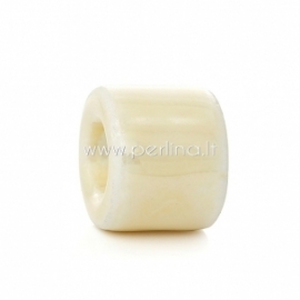 Ceramics bead, biege AB, 17x14 mm