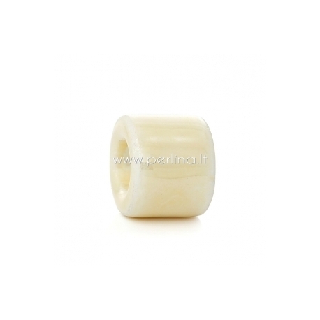 Ceramics bead, biege AB, 17x14 mm