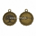 Pakabukas "Lita String", ant. bronzos sp., 25x21 mm