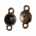 Connector for rhinestone, antique copper, 14x7 mm