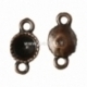 Connector for rhinestone, antique copper, 14x7 mm