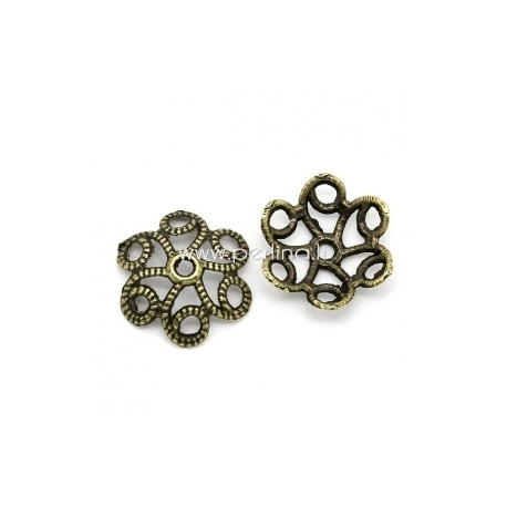 Bead cap, antique bronze, 11x10 mm, 1 pc