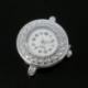 Watch face, round, silver tone, 32x26 mm