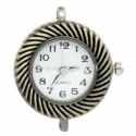 Watch face, round, antique bronze, 31x27 mm