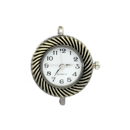 Watch face, round, antique bronze, 31x27 mm