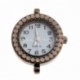 Watch face, round, antique copper, 28x24 mm