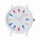 Watch face, round, white, 4,8x4,4 cm