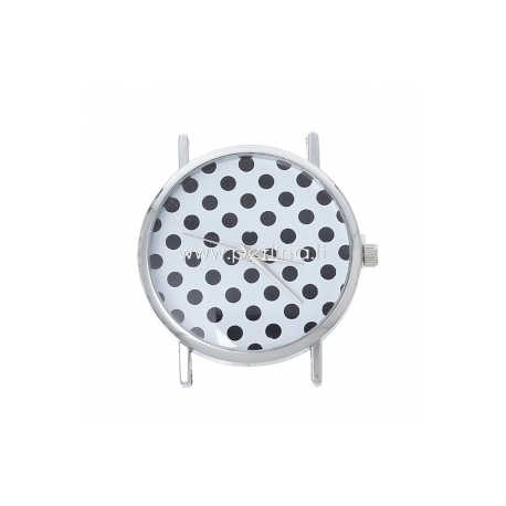 Watch face, round, silver tone, 4,4x4,1 cm