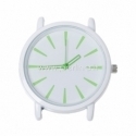 Watch face, round, white, 4,6x4,4 cm