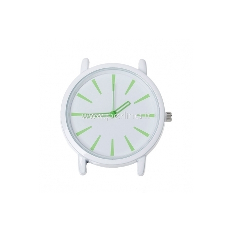 Watch face, round, white, 4,6x4,4 cm