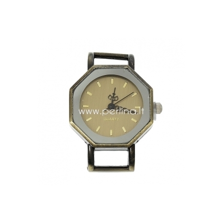Watch face, octagon, antique bronze, 37x28 cm