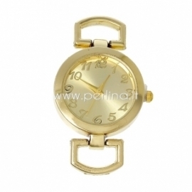 Watch face, round, gold plated, 4,9x2,9 cm