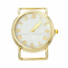 Watch face, round, gold plated, 40x34 cm