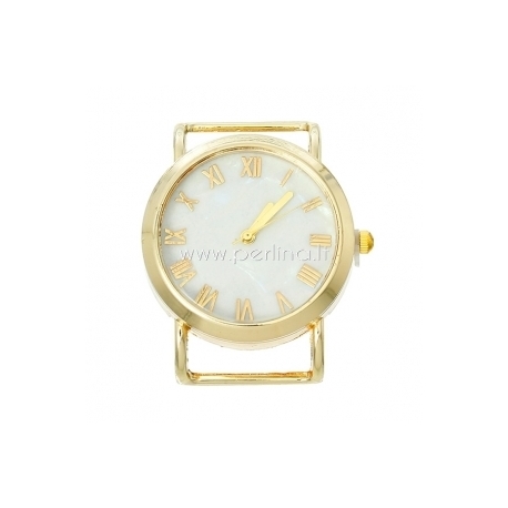 Watch face, round, gold plated, 40x34 cm