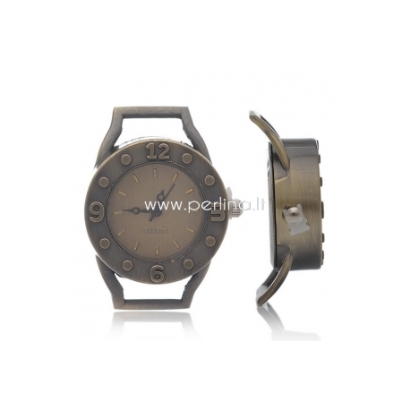 Watch face, round, antique bronze, 37,5x29 cm