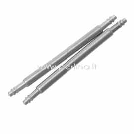 Watch wrist band spring bars strap, silver tone, 21x1,4 mm