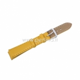 Polyurethane leather buckle watch bands, yellow, 10,5-7,5 cm, 1 set