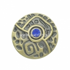 Chunk snap button "Spiral", antique bronze, 20 mm