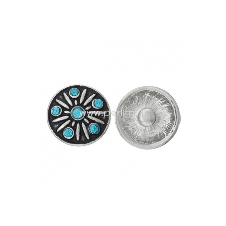 Chunk snap button, antique silver, 16 mm