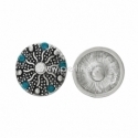 Chunk snap button "Sun", antique silver, 16 mm