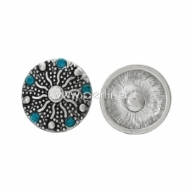 Chunk snap button "Sun", antique silver, 16 mm