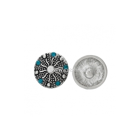 Chunk snap button "Sun", antique silver, 16 mm