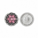 NOOSA spaudė "Rožinė gėlė", metalinė, 16 mm