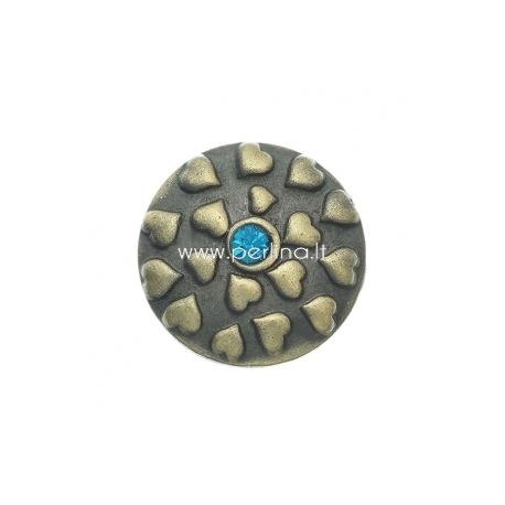 Chunk snap button "Heart", antique bronze, 20 mm