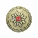 Chunk snap button "Flower", antique bronze, 20 mm