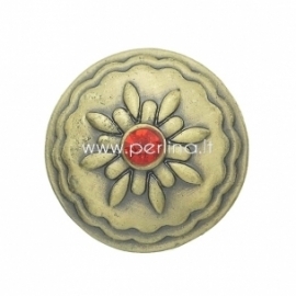 Chunk snap button "Flower", antique bronze, 20 mm