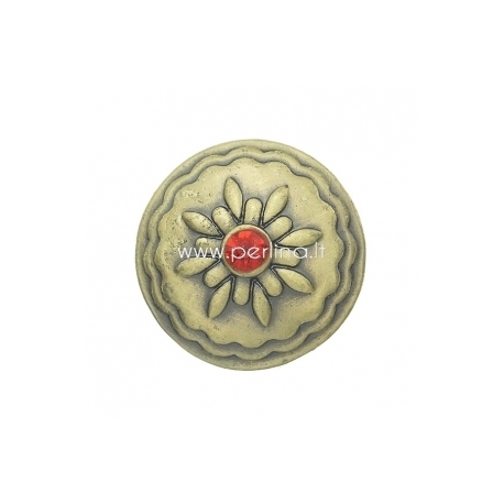 Chunk snap button "Flower", antique bronze, 20 mm