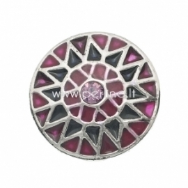 Chunk snap button, silver tone, 20 mm