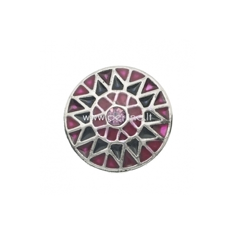 Chunk snap button, silver tone, 20 mm