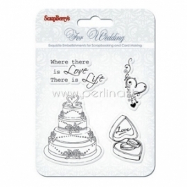 Clear stamps "Wedding", 4 pcs