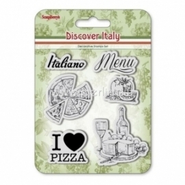 Clear stamps "Discover Italy. Menu", 6 pcs