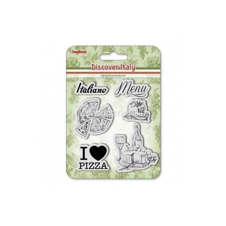 Clear stamps "Discover Italy. Menu", 6 pcs