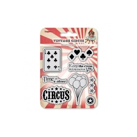 Clear stamps "Vintage Circus. Cards", 8 pcs